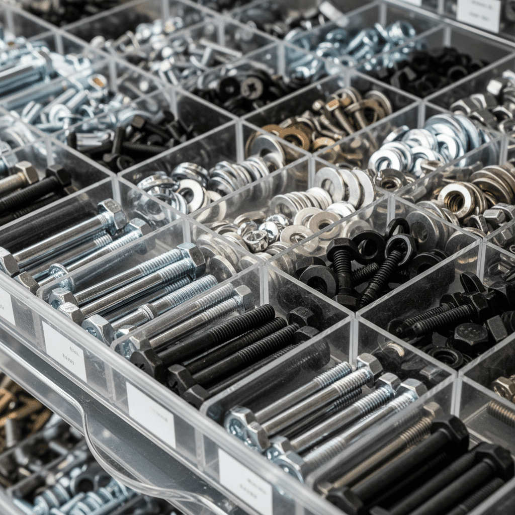 Reloading components like powder and primers arranged on a workbench